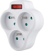 Socket Strend Pro, splitter, white, 3x 16 A, with switch