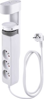 Cable Strend Pro, L-1.4 m, extension, 6-in-1, 3x socket, 2x USB-A, 1x USB-C, with table clamp