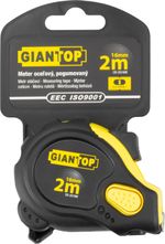 Tape measure GIANT CR-G16 CE, 2 m, retractable, rubberized
