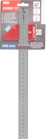 Strend Pro Premium Ruler, carpenter's, 300 mm, adjustable stop, with magnet