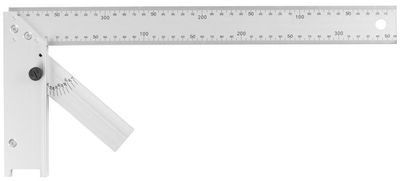 Derékszög DY-5030, 400 mm, Alu, szögmérővel