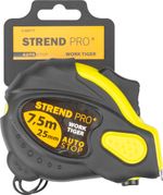 Mérőszalag Strend Pro WorkTiger 7H 7,5 m, 25 mm, Autostop, feltekerhető, gumírozott
