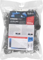 Spacer Strend Pro LS210W, L, leveling, for tiles, 3.0 mm, pack of 100 pcs, black plastic