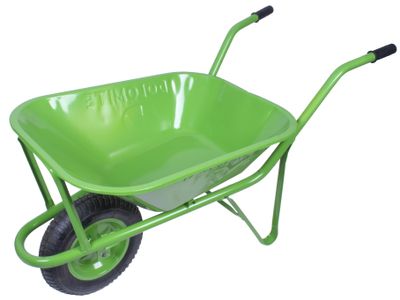 Wheel barrow DOLOMITE, 60 lit, with inflatable wheel, green, max. 150 kg