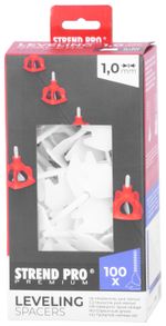 Spacer Strend Pro Premium LS122, leveling, 1.0 mm, pack of 100 pcs, white