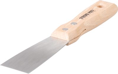 Putty knives Strend Pro Premium S295, 040x1,2 mm, INOX, beech handle