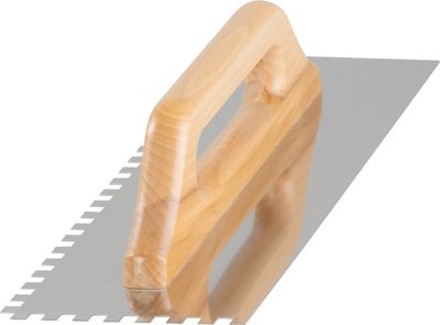 Hladítko Strend Pro Premium, HardWood, drevená rúčka, 380x130 mm, e8 mm, 0,7 mm, rovné, nerez