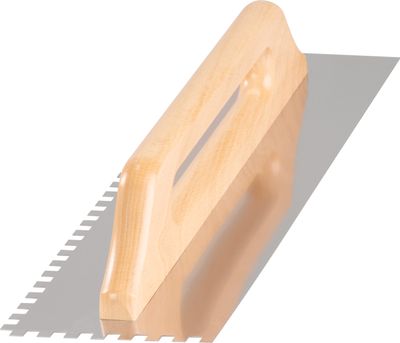 Hladítko Strend Pro Premium, HardWood, drevená rúčka, 480x130 mm, e8 mm, 0,7 mm, rovné, nerez