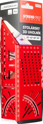 Square Strend Pro Premium, carpenter's, aluminum miter, 150 mm, 30°-45°-60°-90°