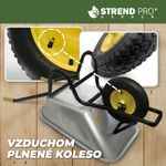 Wheelbarrow Strend Pro Premium Fortis BLACK ES, PN pneumatic wheel, Zn, 85 lit, max. 250kg (disassem