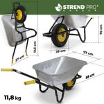 Fúrik Strend Pro Premium Fortis BLACK ES, koleso PN nafukovacie, Zn, 85 lit, max. 250kg (demont)