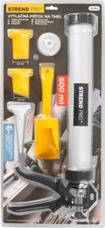 Set Strend Pro, caulking gun with nozzles, 600 ml, 6-piece set
