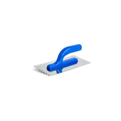 Trowel Kubala, stainless steel, plastic, notch 6x6mm, 130x270mm