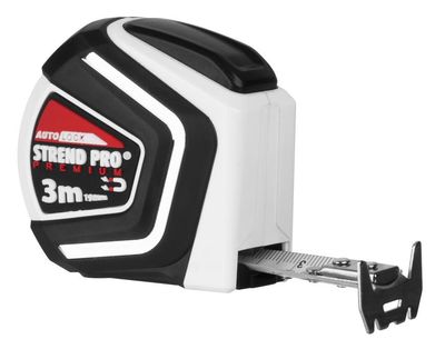 Tape measure Strend Pro Premium, 3 m, retractable, Auto STOP, magnetic