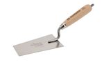 Kubala WOOD LINE 5901 finishing trowel, trapezoidal, stainless steel, wooden handle, 80x145x55 mm