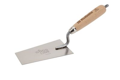 Kubala WOOD LINE 5901 finishing trowel, trapezoidal, stainless steel, wooden handle, 80x145x55 mm