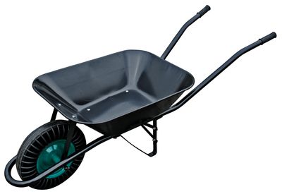 Wheelbarrow metal 60 lit. (solid wheel)
black container / black frame)