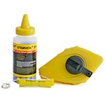Mason's Line Strend Pro, L-30 m, with winder + blue mason's marking powder and mini spirit level for