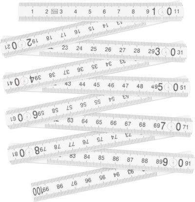 Measuring PVC folding rule 1m Strend Pro, white