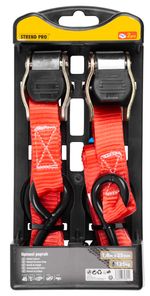 Tie-down strap Strend Pro, with buckle, 25 mm, L-1.8 m, max. 250 kg, pack of 2 pcs