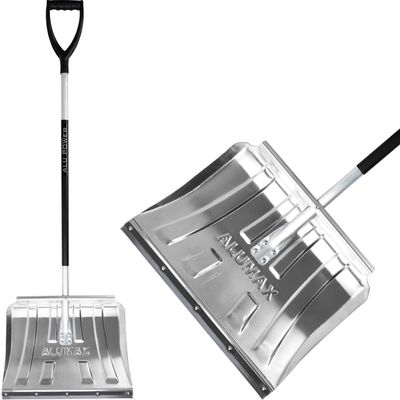 Odhrňovač ALUMAX S, 500x375/1505 mm, lopata na sneh, s držadlom, odhŕňač, gumová lišta, ALU násada, mix farieb, ZMONTOVANÝ