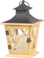 Lampáš MagicHome LW8680, 19x19x36 cm, LED, 3xAA, drevo