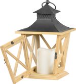 Lampáš MagicHome LW8680, 19x19x36 cm, LED, 3xAAA, drevo