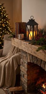 Lantern MagicHome Christmas, LED warm white, 3xAAA, plastic, timer, black, 14x14x32.2 cm, flickering