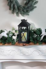 Lámpás MagicHome Karácsonyi, LED meleg fehér, 3xAAA, műanyag, időzítő, fekete, 14x14x32.2 cm, mozgó