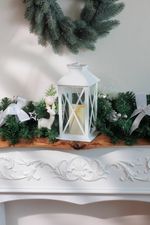 Lantern MagicHome Christmas, white, plastic, 14 x 14 x 32.2 cm, battery operated