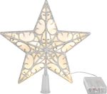 Hviezda MagicHome Vianoce, plast, časovač, 10xLED teplá biela, 25 cm, 2xAA