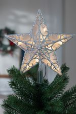 Csillag MagicHome Karácsony, műanyag, időzítő, 10x LED meleg fehér, 25 cm, 2xAA