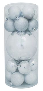 Decorations Xmas N4 6020, 20 pcs + Ball, M02 strieborná
