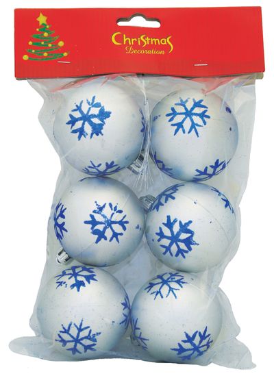 Decorations Xmas N2 6006BS, 6 pcs, M02 silver