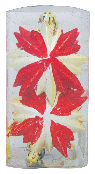 Decorations Xmas HN3 L505206ABS, 6 pcs, red/gold