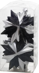 Decoration MagicHome Christmas, 6 pcs, black - silver, 8x9.5 cm