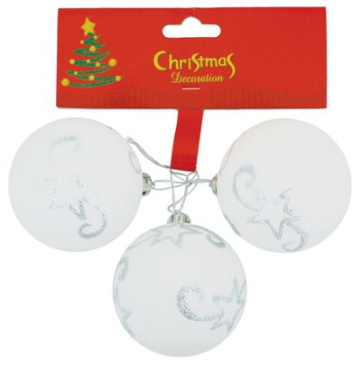 Decorations Xmas N1B 6003A BS949, 3 pcs, AB011/Y02 white