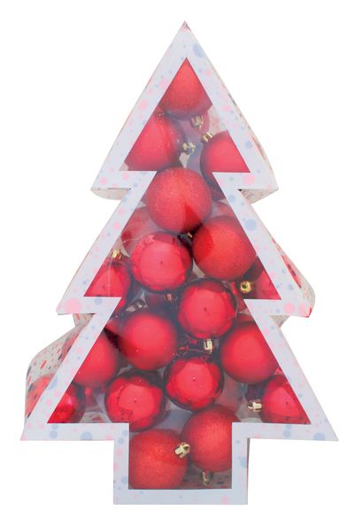Decorations Xmas N32 6034 ABS-R, 34 pcs, M03 red