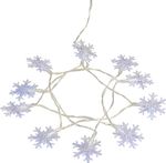 String lights MagicHome SnowFlake, 10 cool white LED, steady light, 2xAA, IP20, indoor, lighting, L-