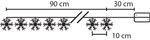 Reťaz MagicHome Vianoce SnowFlake, 10 LED studená biela, jednoduché svietenie, 2xAA, IP20, interiér, osvetlenie, L-0,90 m