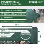 Tkanina tieniaca PRIVAT.NET 1x10 m, sieť, HDPE, UV, 230 g/m2, 95% zelená