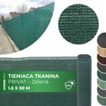 Shading Fabric PRIVAT.NET, 1.5x50 m, mesh, HDPE, UV, 230 g/m2, 95% green