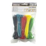 Kábelkötegelő készlet, 100x2,5 mm, 200 db, többszínű