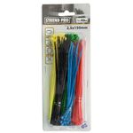 Cable Tie Set, 150x2.5 mm, 200 pcs, multicolor