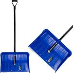 Snow Shovel ALPINUS ERGOMETAL, 550x385/1460 mm, for snow, blue, with metal handle, metal strip, mixe