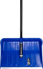 Snow Shovel ALPINUS ERGOMETAL, 550x385/1460 mm, for snow, blue, with metal handle, metal strip, mixe