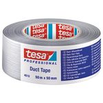 Tape tesa® BASIC Duct Tape, adhesive, silver, textile, 50 mm, L-50 m