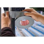 Tape tesa® Standard PE Coated Cloth, textile, silver, adhesive, PE, 50 mm, L-25 m