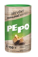 Podpaľovač PE-PO® drevný pevný, 100 ks, rozpaľovač na gril, kachle, krby, pece