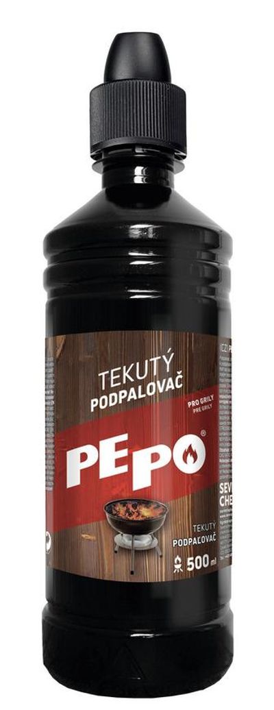 Podpaľovač PE-PO® tekutý, 500 ml. rozpaľovač na gril, kachle, krby, pece